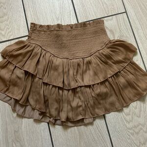 Tan Ruffled Skort